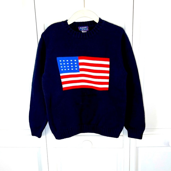 Rugged Bear Other - Rugged Bear Kids American Flag Knit Sweater Navy Blue Excellent Condition 6/7